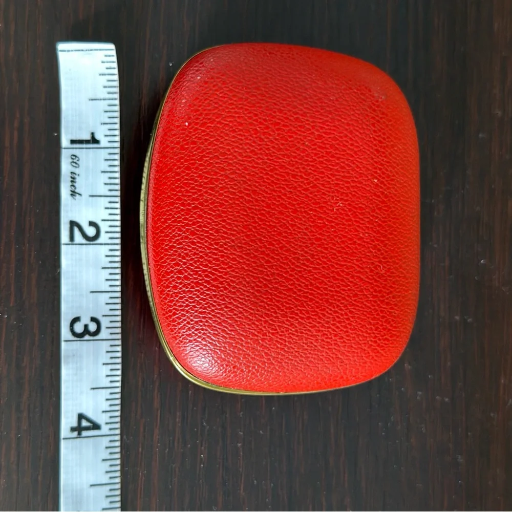 Vintage Florn Germany Travel Wind-up Folding Alarm Clock Red Leather MCM Retro